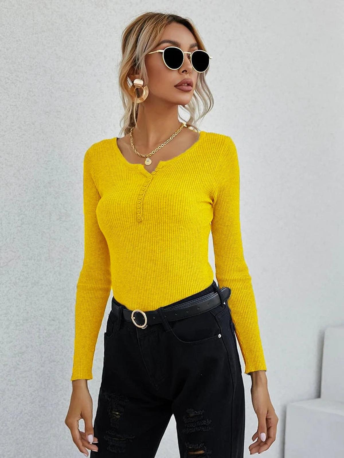 Dames V-Hals Trui Sweater Van Premium Stof