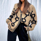 Dames Warm Gebreide Cardigan Met Knoopsluiting En Zakken