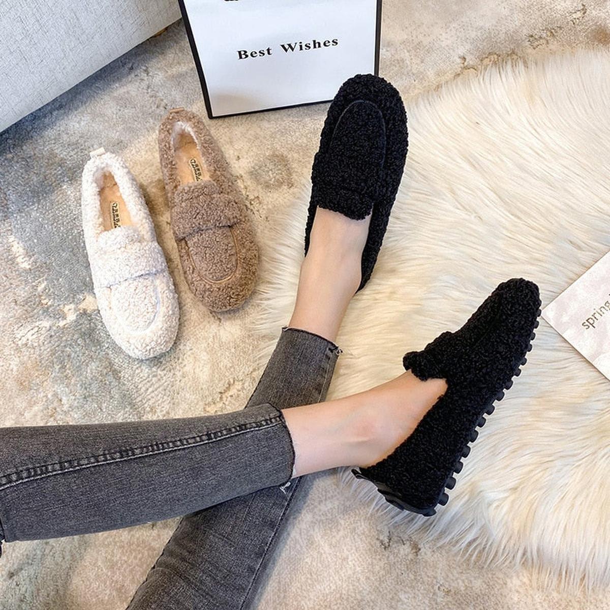Dames Winter Slippers Met Slipbestendige Zool En Ademend Materiaal