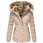Dames Winterjas met Bontvoering en Slim Fit