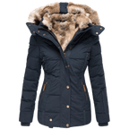 Dames Winterjas met Bontvoering en Slim Fit