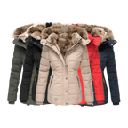 Dames Winterjas met Bontvoering en Slim Fit