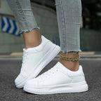 Dames Witte Leren Orthopedische Sneakers – Lichtgewicht en Ondersteunend