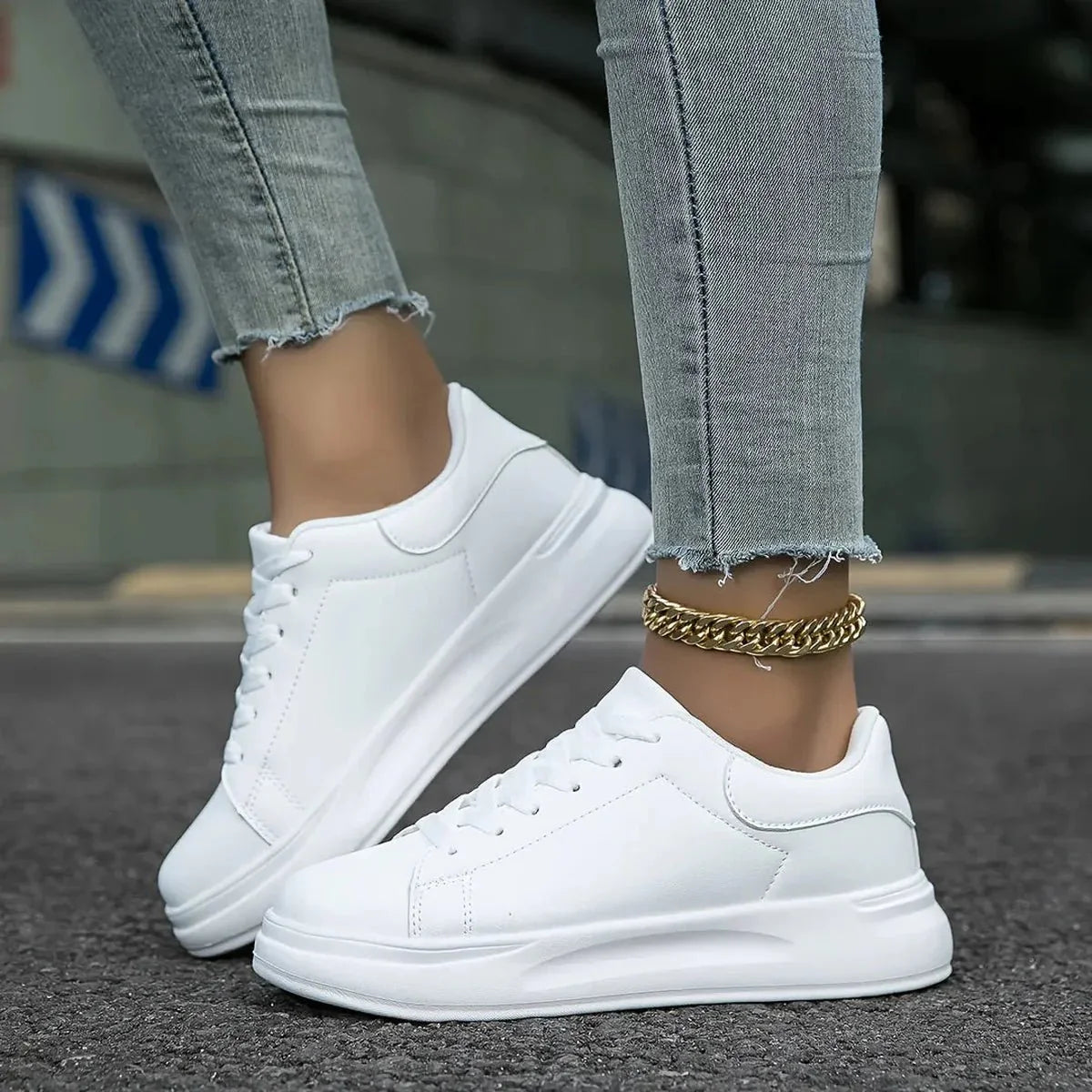 Dames Witte Leren Orthopedische Sneakers – Lichtgewicht en Ondersteunend