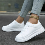 Dames Witte Leren Orthopedische Sneakers – Lichtgewicht en Ondersteunend