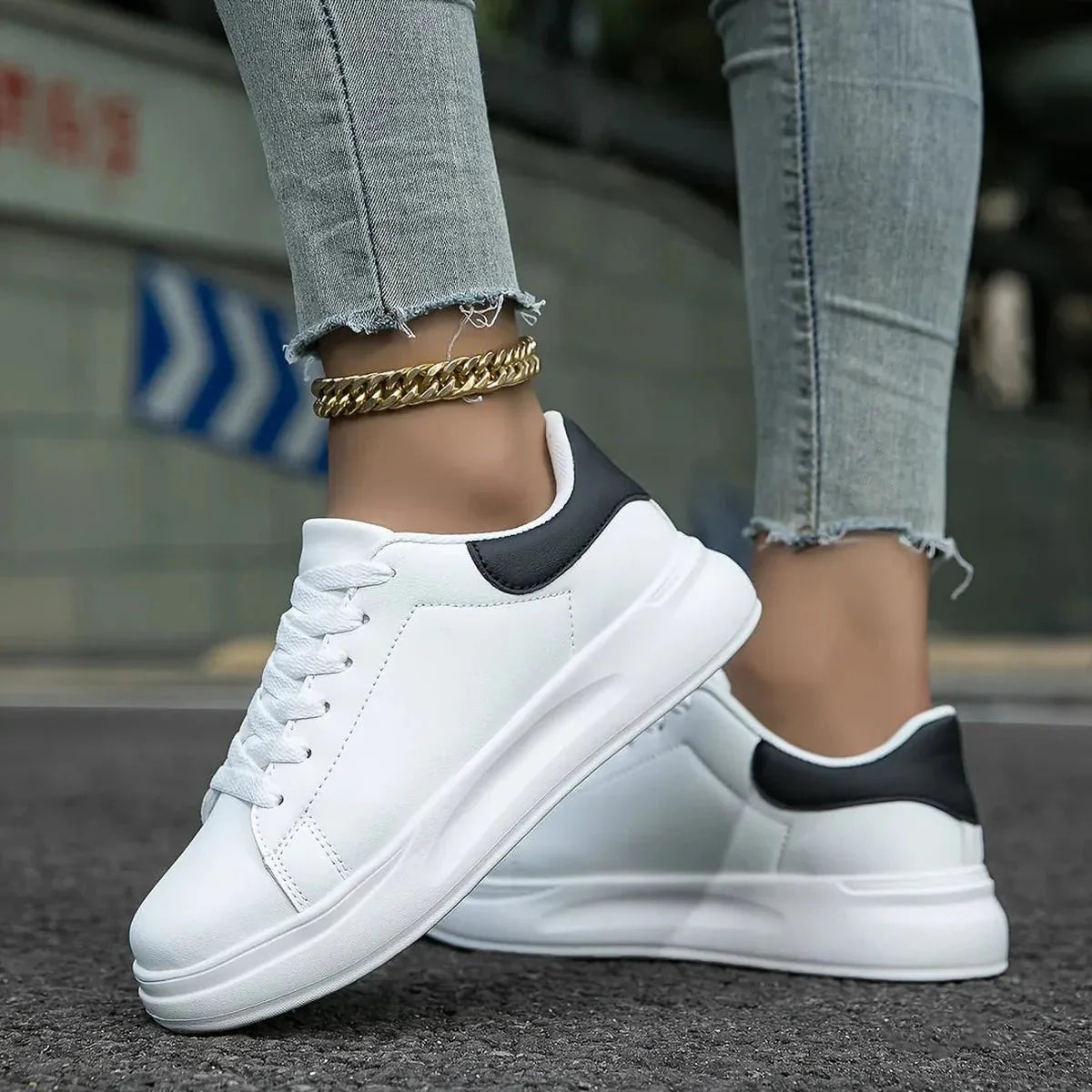 Dames Witte Leren Orthopedische Sneakers – Lichtgewicht en Ondersteunend