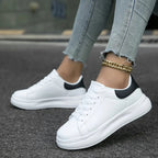 Dames Witte Leren Orthopedische Sneakers – Lichtgewicht en Ondersteunend