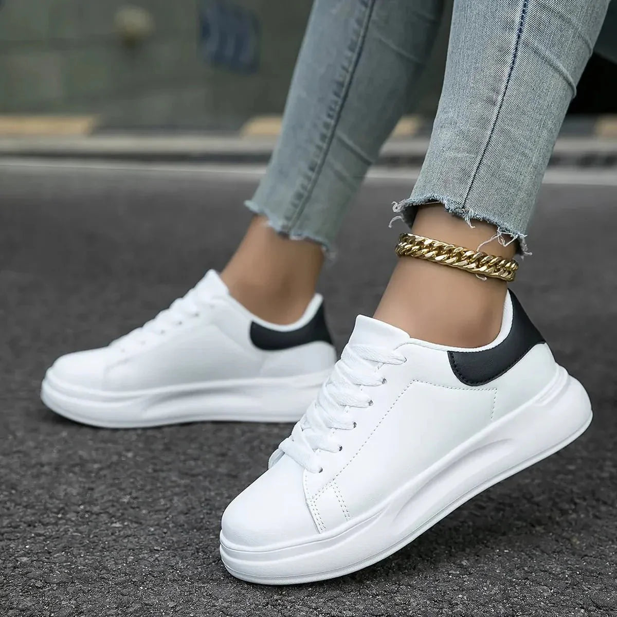 Dames Witte Leren Orthopedische Sneakers – Lichtgewicht en Ondersteunend