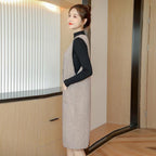 Dames Zip-Up Lange Jurk Met Elegante Snit