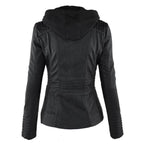 Dames Zwarte Capuchon Ritsjack Met Slim Fit