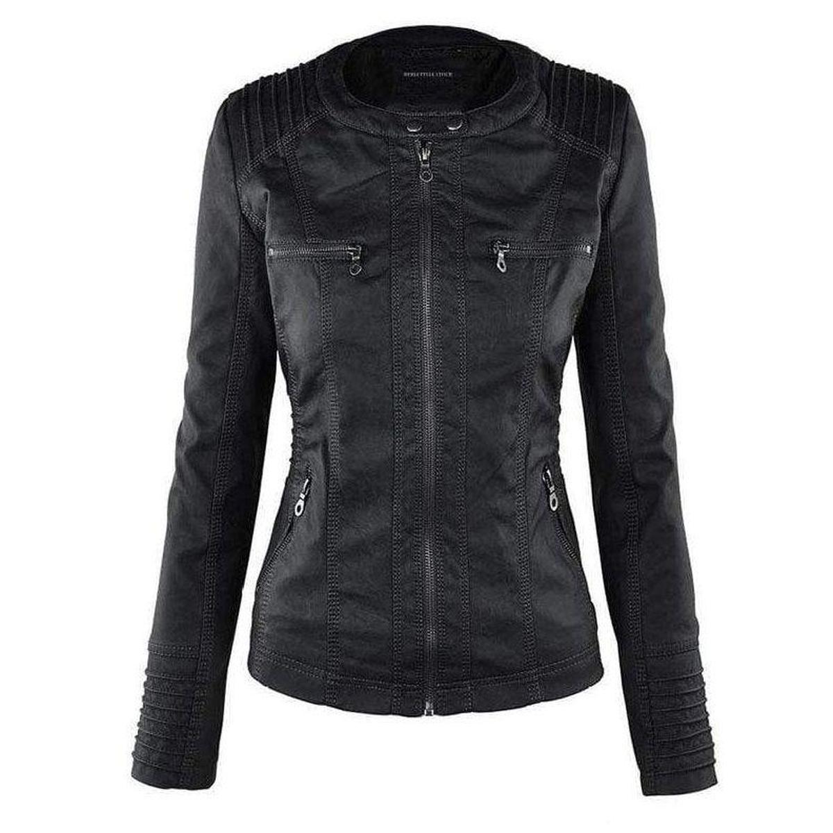 Dames Zwarte Capuchon Ritsjack Met Slim Fit