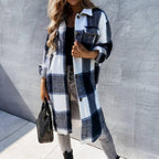 Damesjas Met Ruitendesign En Comfortabele Pasvorm