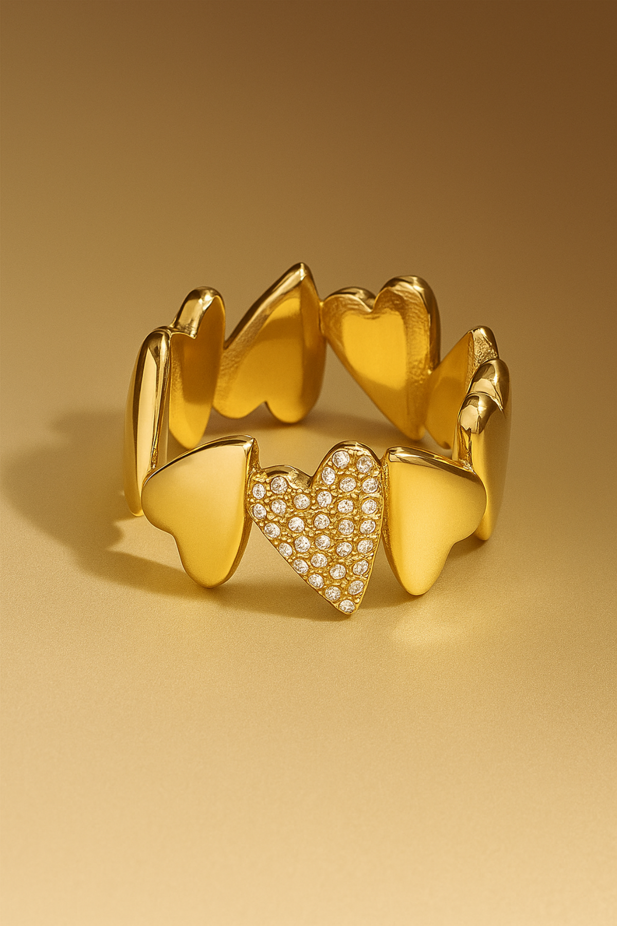 Glinsterende Hartvormige ring