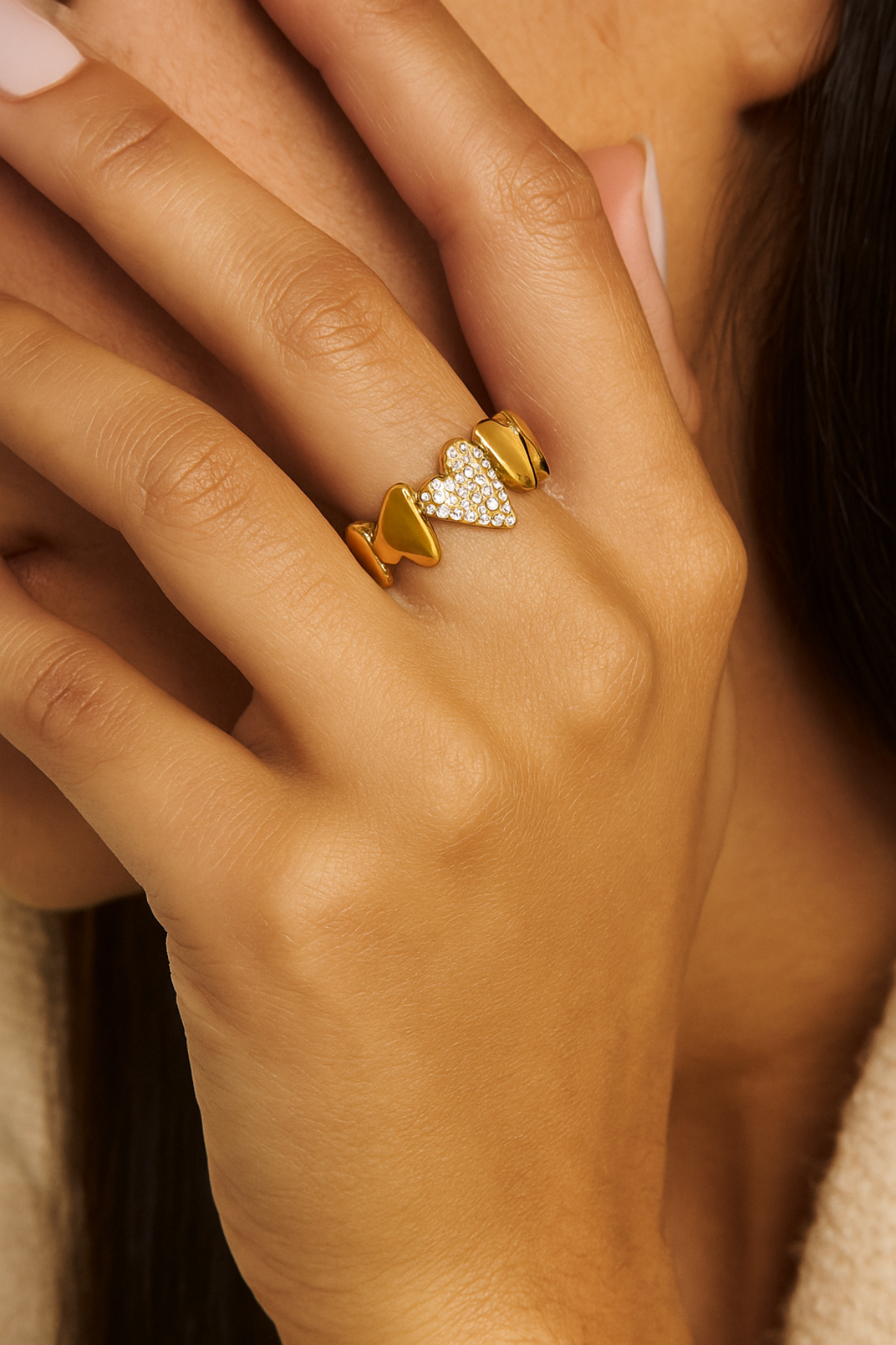 Glinsterende Hartvormige ring
