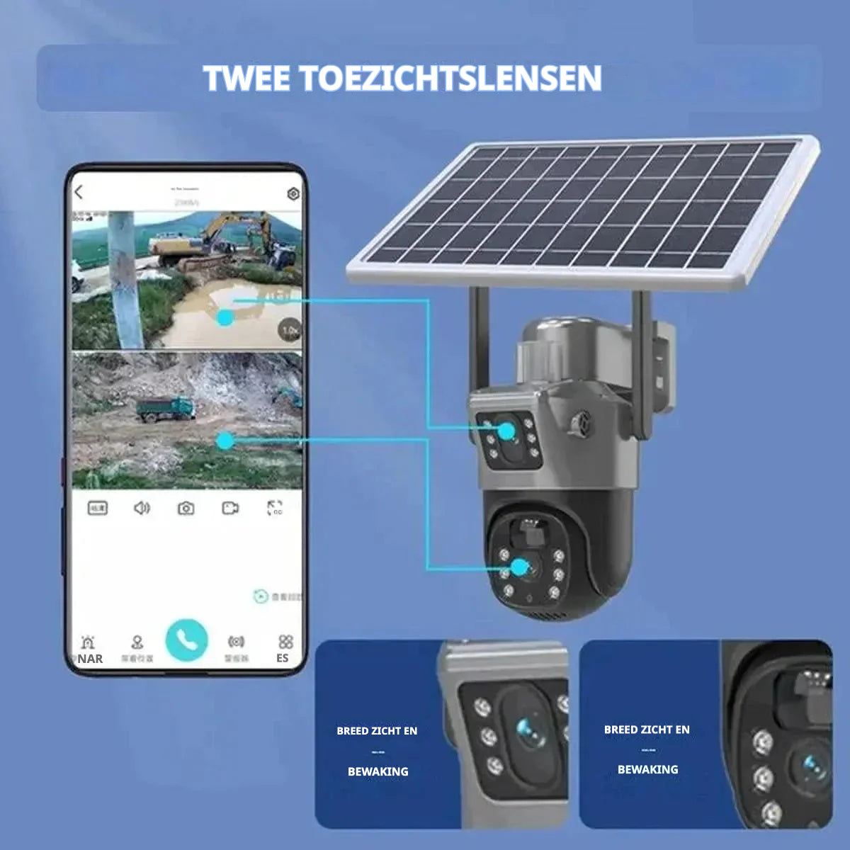 Draadloze Beveiligingscamera met Zonnepaneel - DualGuard 4K