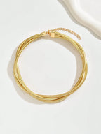 Drie-laags vergulde chokerketting