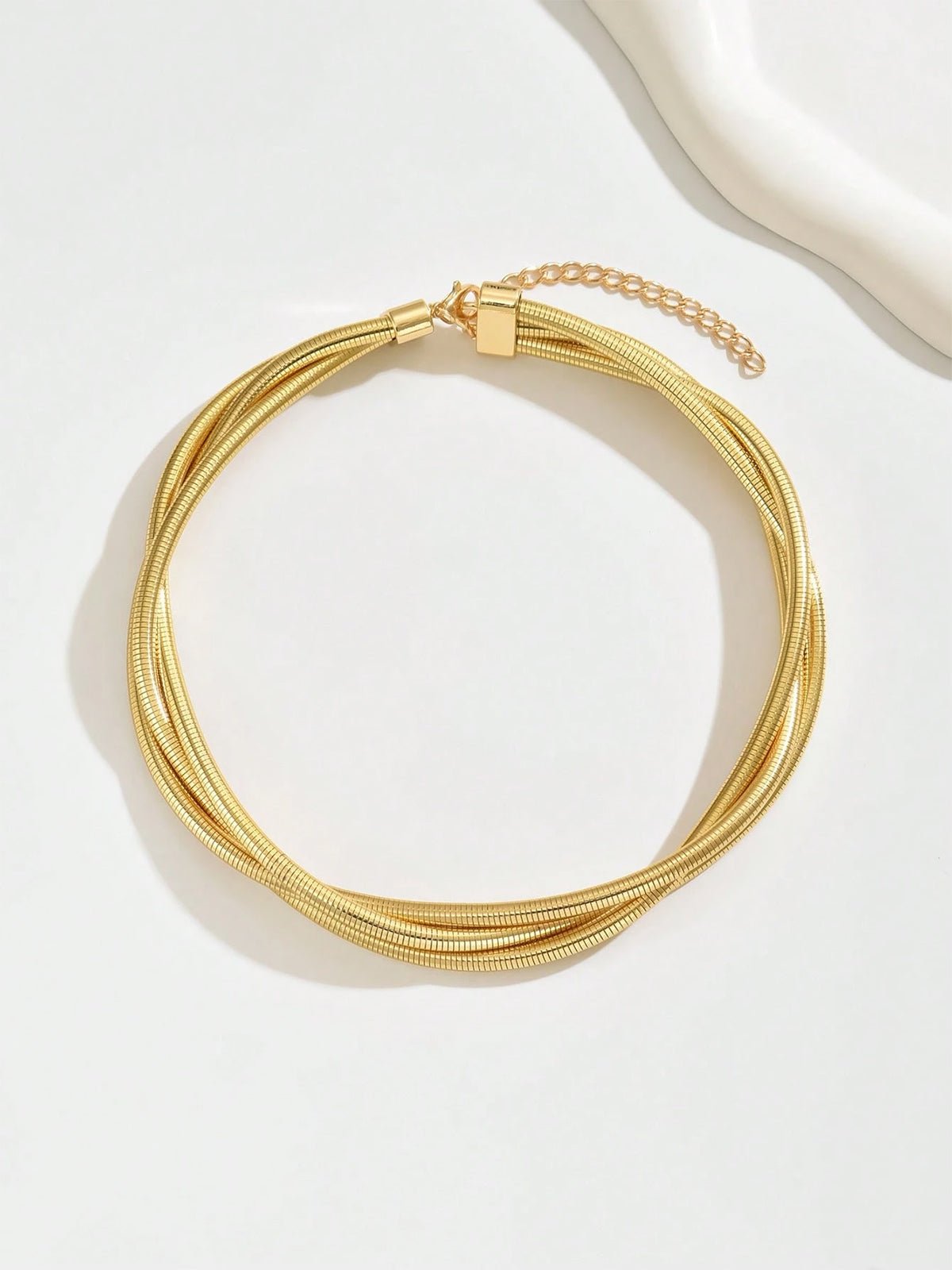Drie-laags vergulde chokerketting