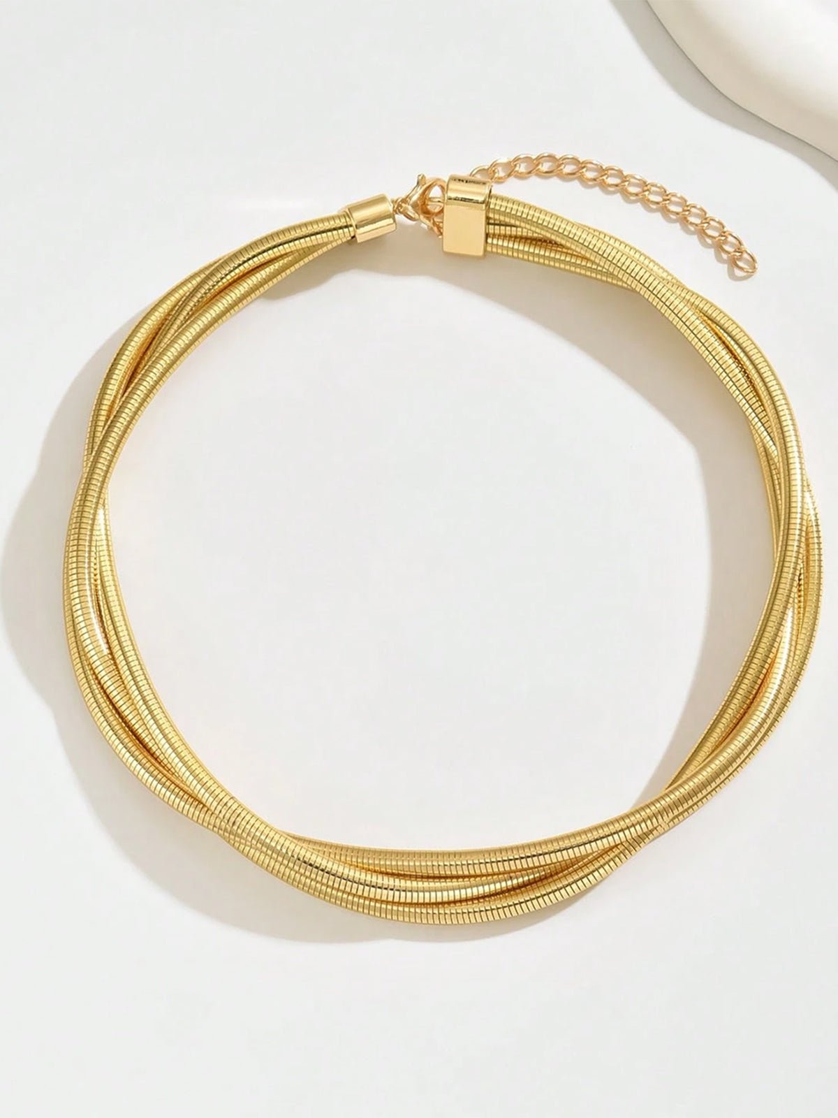 Drie-laags vergulde chokerketting