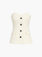 Effen Tube Top met Wijde Pantalon Set