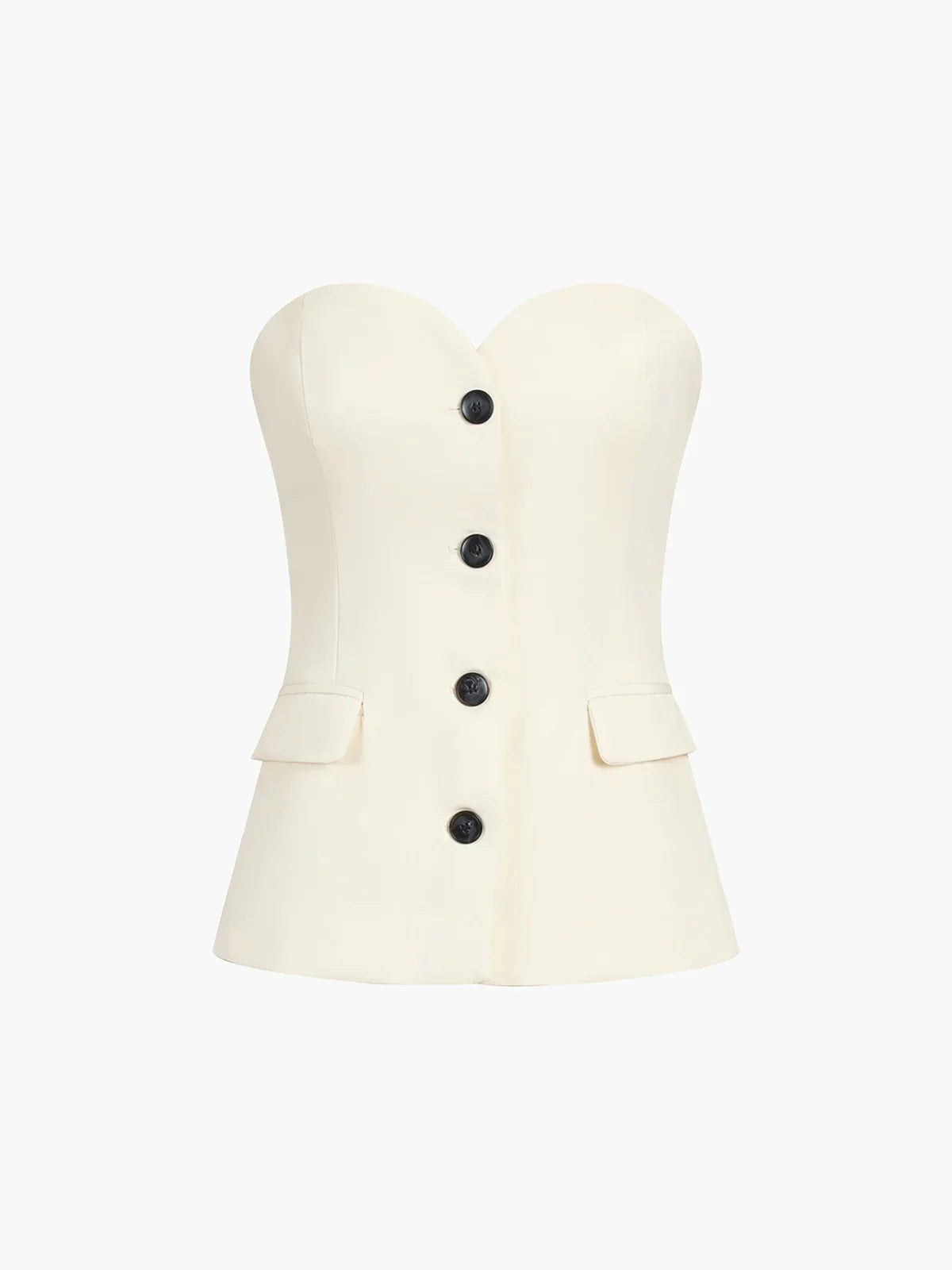 Effen Tube Top met Wijde Pantalon Set