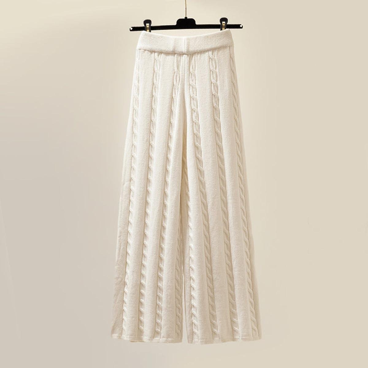 Elegante 3-Delige Gebreide Winterset Met Trui, Broek En Bodywarmer