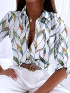 Elegante Damesblouse Met Opvallend Ontwerp En Comfortabele Pasvorm