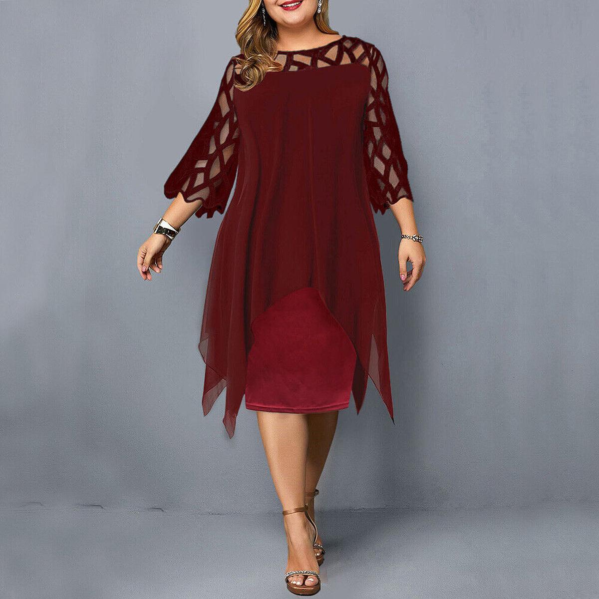 Elegante Plus Size Midi Jurk