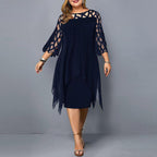 Elegante Plus Size Midi Jurk