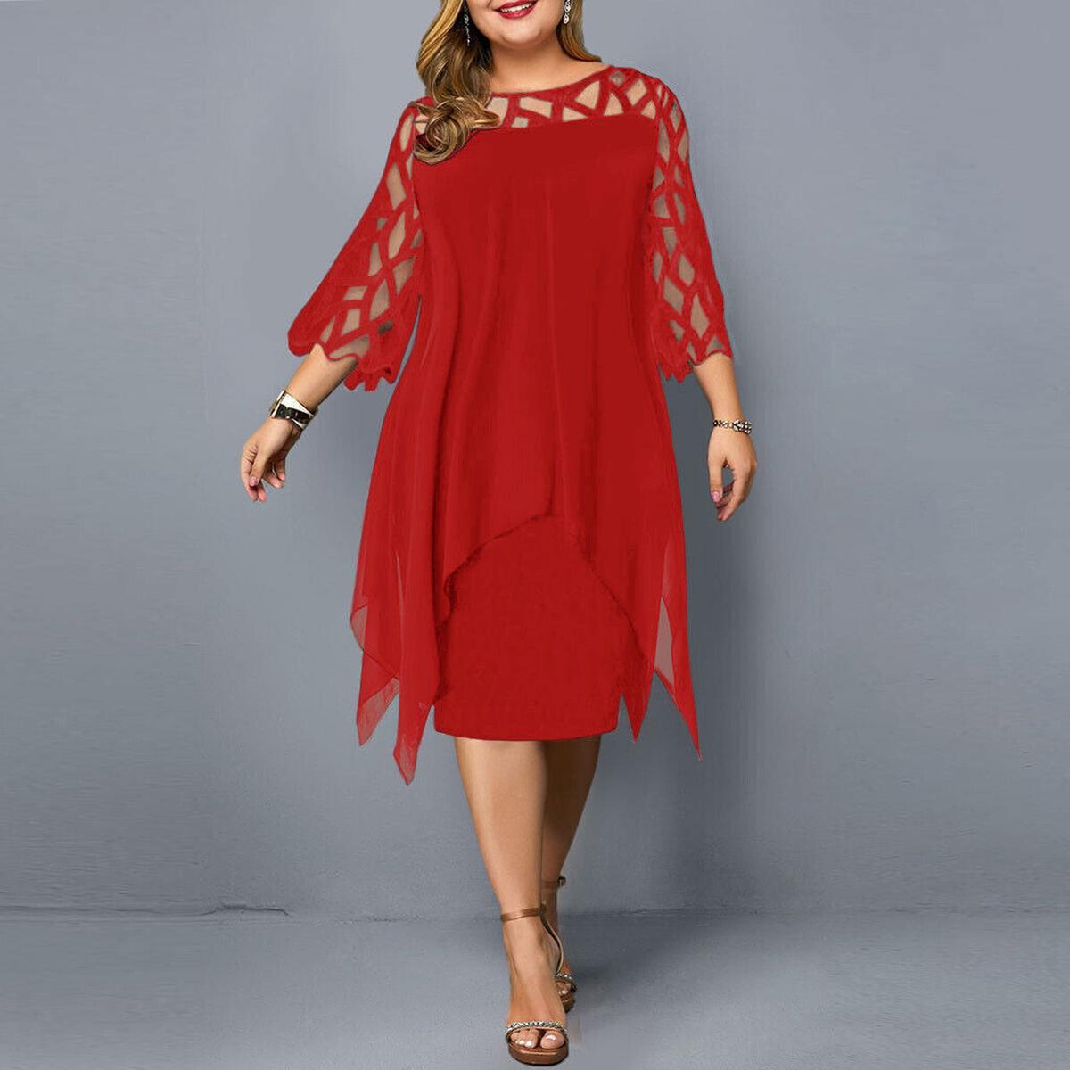 Elegante Plus Size Midi Jurk