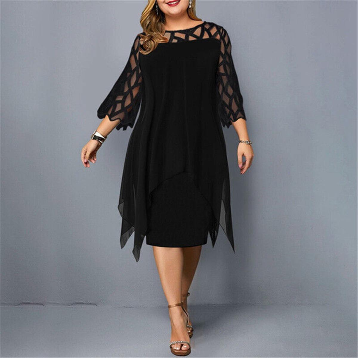 Elegante Plus Size Midi Jurk