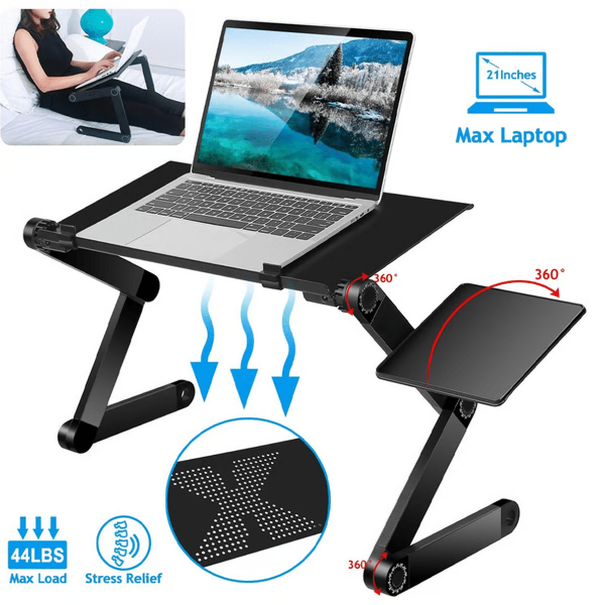 Ergonomische 360° Roterende Laptopstandaard met Verstelbare Hoogte