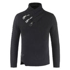 Fitted Wolmix Pullover Trui Met Asymmetrische Halslijn
