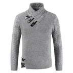 Fitted Wolmix Pullover Trui Met Asymmetrische Halslijn