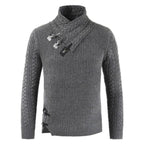 Fitted Wolmix Pullover Trui Met Asymmetrische Halslijn
