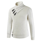 Fitted Wolmix Pullover Trui Met Asymmetrische Halslijn
