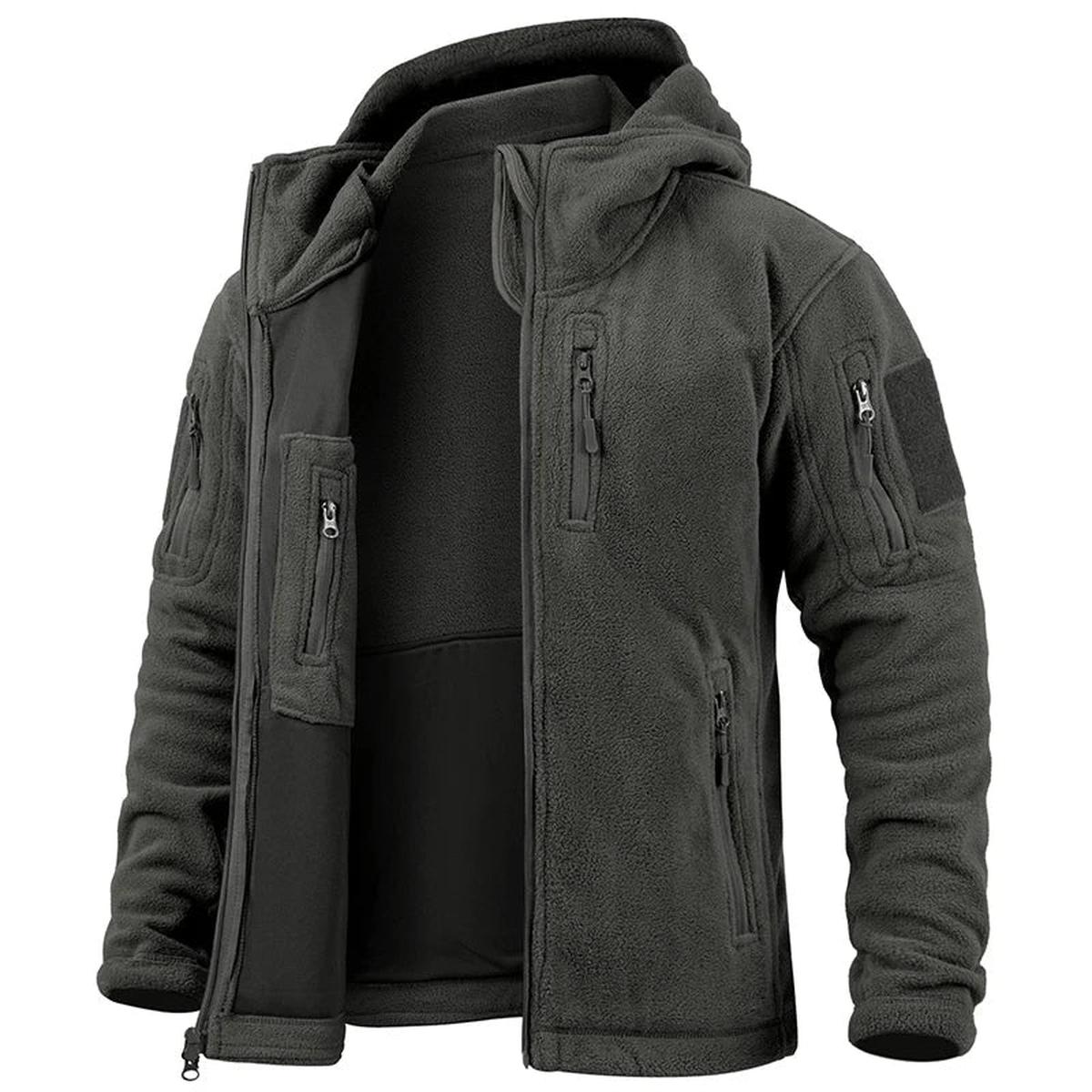 Fleece Hooded Tactical Jacket Met Meerdere Zakken Voor Buitenactiviteiten