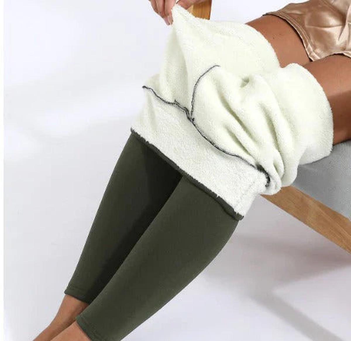 Fleece Legging Dames - Slim Fit Hoge Taille Winter Leggings