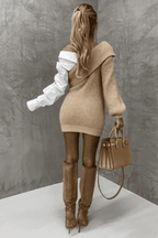 Gebreide Jurk Met Aangehechte Blouse En Hartborduursel Voor Herfst En Winter