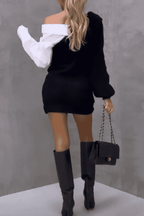 Gebreide Jurk Met Aangehechte Blouse En Hartborduursel Voor Herfst En Winter