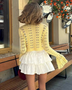 Gehaakte Cropped Vest Met Lange Mouwe