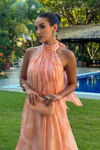 Geprinte Halter Maxi Jurk