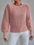 Gequiltte Wolmix Relaxed Fit Trui Sweater voor Dames