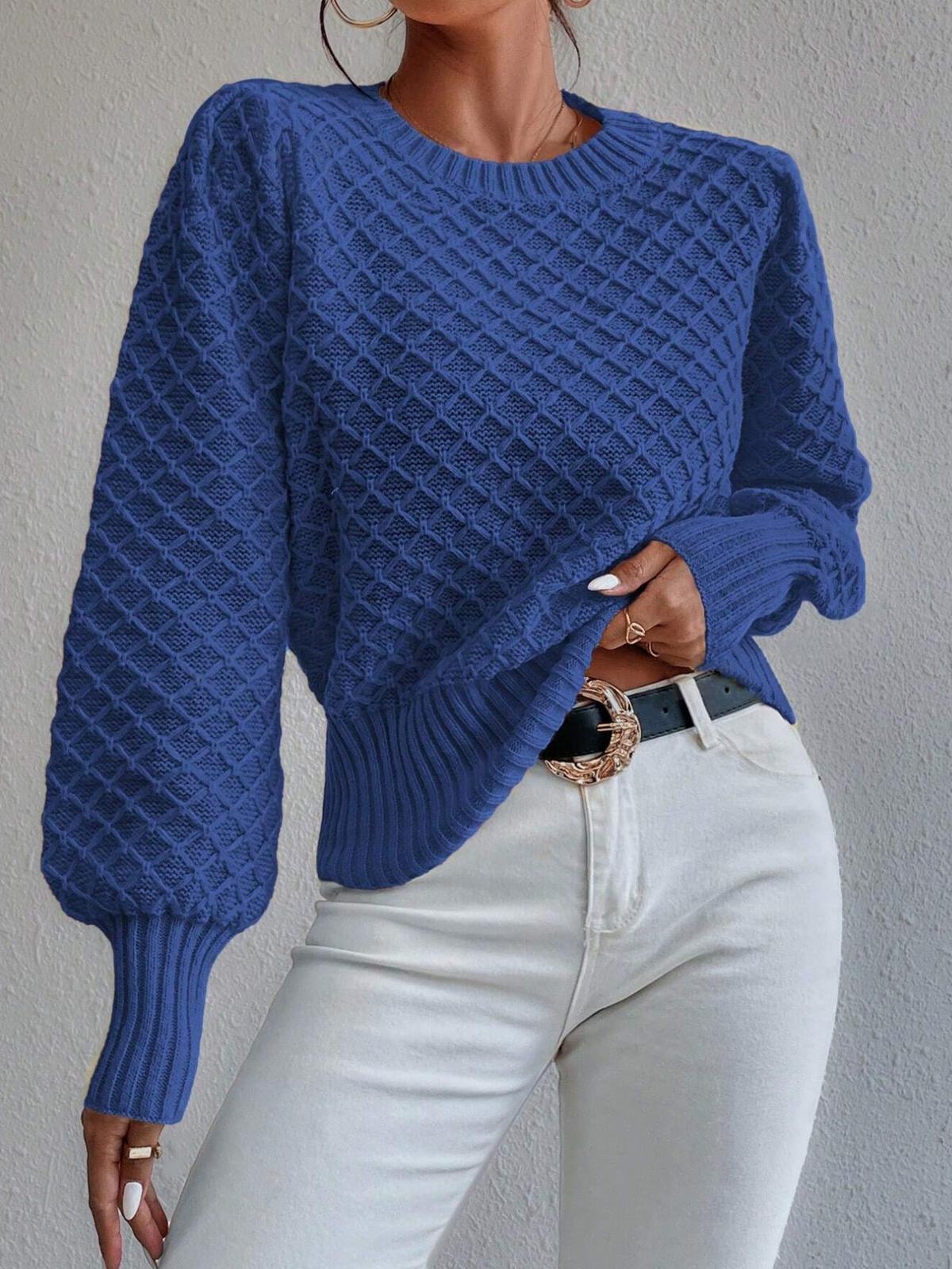 Gequiltte Wolmix Relaxed Fit Trui Sweater voor Dames
