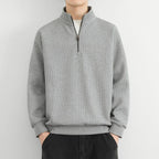 Geribbelde Brei Half-Zip Sweatshirt Voor Mannen