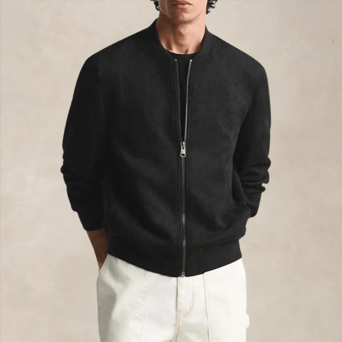 Geribbelde Trim Regular Fit Casual Bomberjack