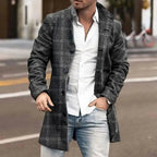 Geruite Dubbel-Breasted Trenchcoat voor Mannen