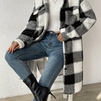 Geruite Sherpa/Teddy Damesjas voor Herfst en Winter