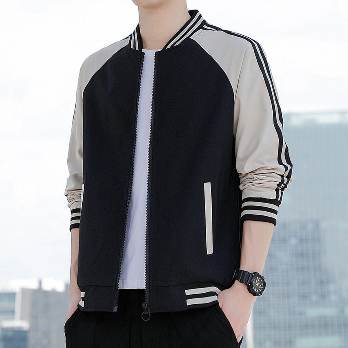 Gestreepte Mouwen Relaxed Fit Bomberjack