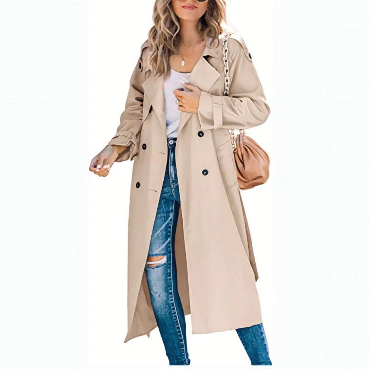 Getailleerde Double-Breasted Trenchcoat Voor Dames