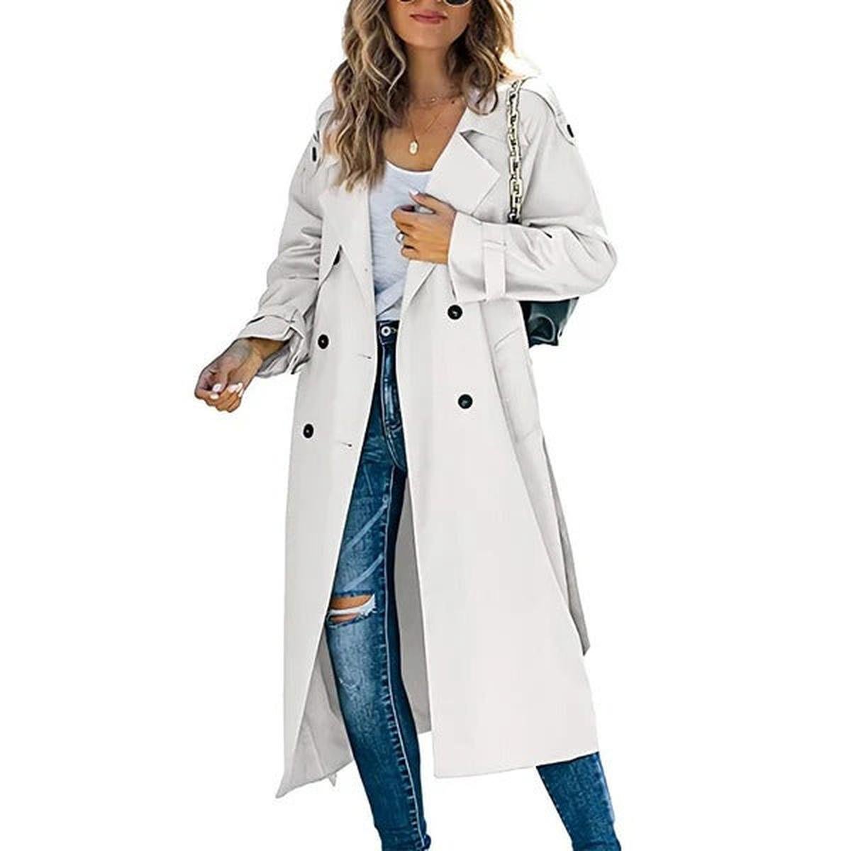 Getailleerde Double-Breasted Trenchcoat Voor Dames